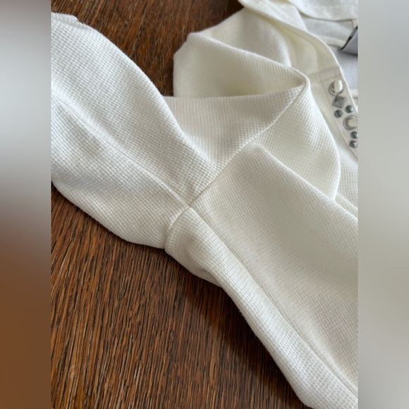 Harley-Davidson® Willie G Skull Ivory Laced Waffle Knit Henley Hoodie -L 💀 - Picture 13 of 14